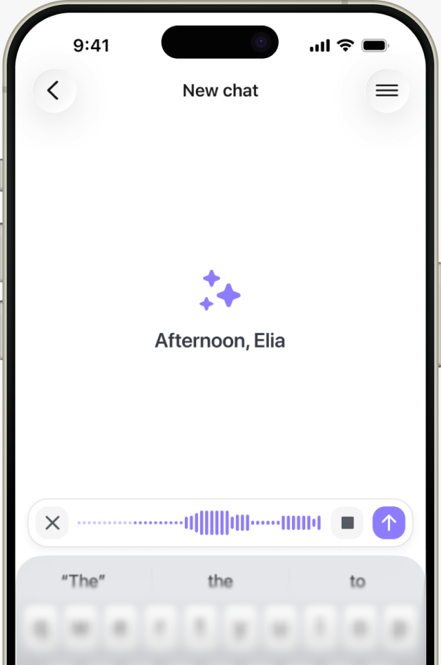 Voice input in the mobile AI Copilot